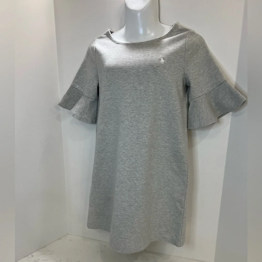 Ralph Lauren Gray Sheath Dress with Bell Sleeves